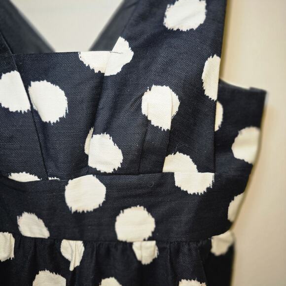 LOFT Petites size 10P Black White Polka Dot Fit & Flare Sleeveless Dress - Picture 13 of 16